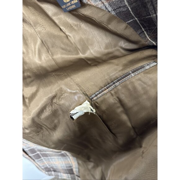 Vintage 70s Glenguard Wool Plaid Sport Coat Brown Orange Check Men 40 WKRP Herb - Picture 8 of 10